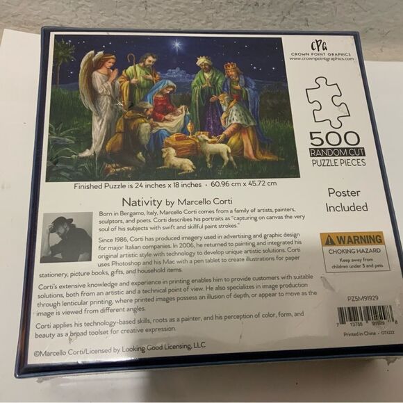 "Nativity"  Marcello Corti 500 pcs. puzzle Brand New  And Sealed Poster Included - Picture 3 of 4